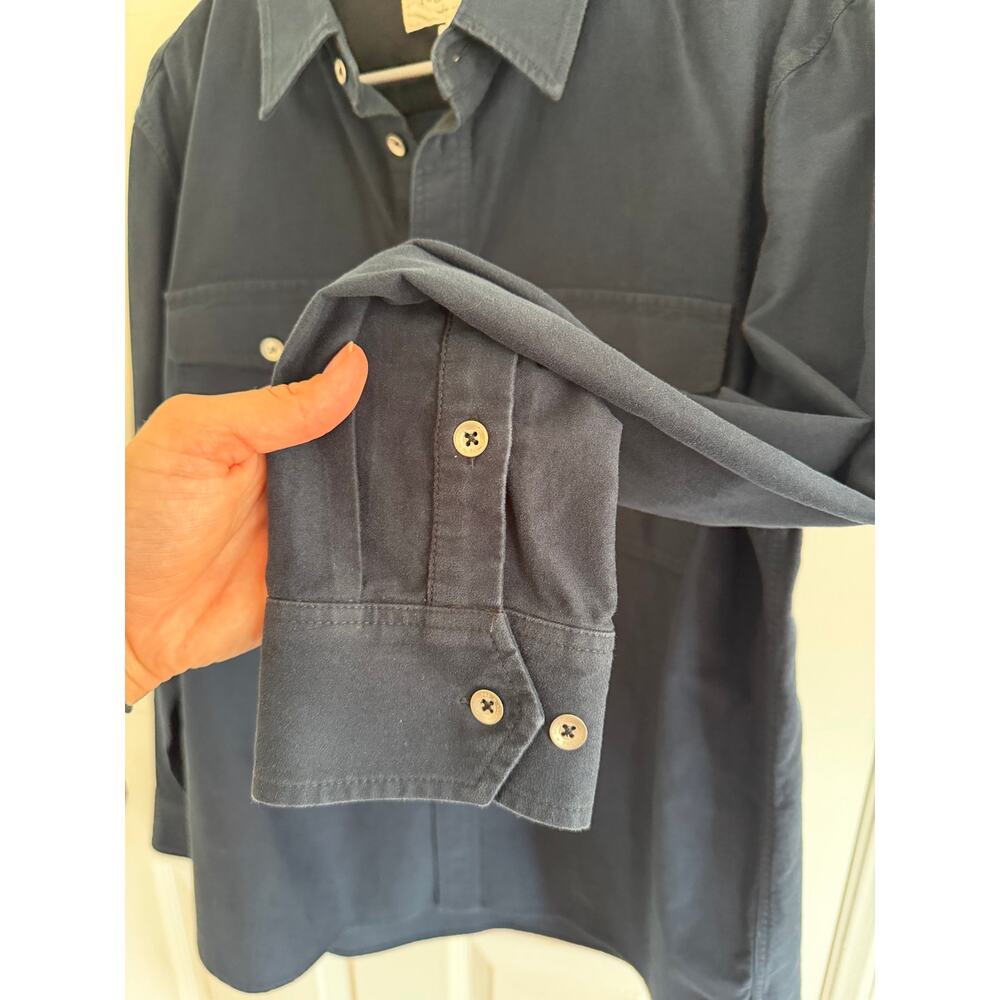 Rag & Bone Men’s Button Down Navy Shirt Size L - Picture 9 of 13